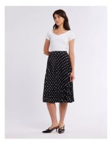 Myer - Dalmatian Spot Skirt in Black/Ivory