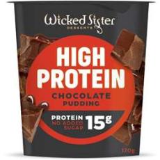 Woolworths - Wicked Sister High Protein Chocolate Pudding 170g