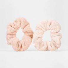 Target - 2 Pack Large Hair Drying Scrunchies - Beige and Pink
