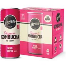 Woolworths - Remedy Organic Kombucha Wild Berry 250ml x4 Pack