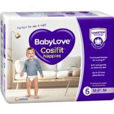 Woolworths - Babylove Cosifit Nappies Size 5 (12-17kg) 54 Pack