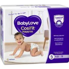 Woolworths - Babylove Cosifit Nappies Size 3 (6-11kg) 72 Pack