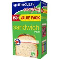 Woolworths - Hercules Resealable Everyday Sandwich Bags 150 Pack
