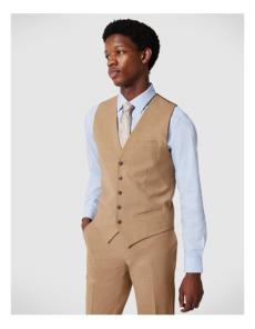 Myer - Wool Blend Tailored Vest in Camel
